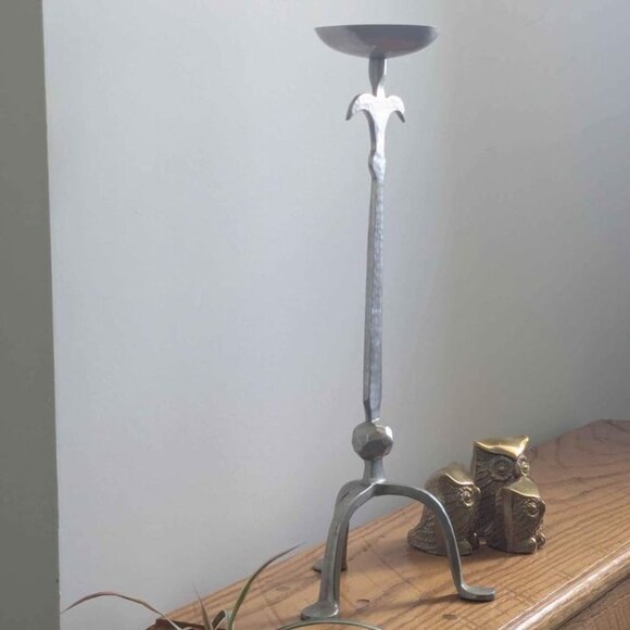Vintage Hand Forged Metal Candle Holder Three Legged - Picture 4 of 11